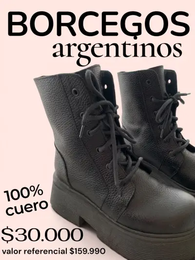 Borcegos de cuero negro argentinos - miniatura 1