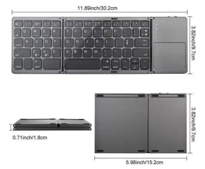 Teclado Bluetooth Plegable con Touchpad B033 - miniatura 3