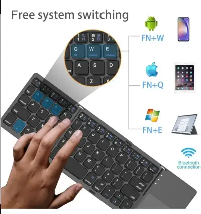 Teclado Bluetooth Plegable con Touchpad B033 - miniatura 5
