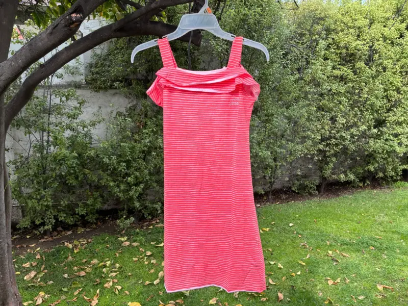 Vestido 100% algodón a rayas para niña - 1
