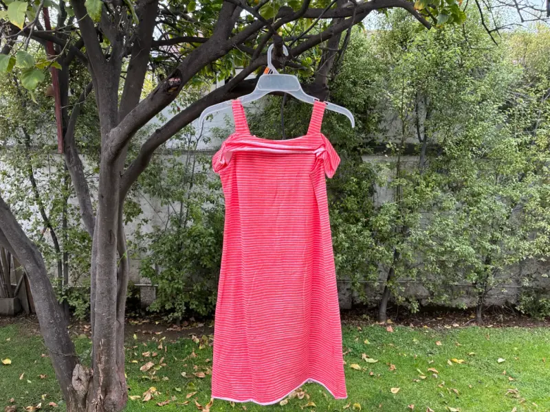 Vestido 100% algodón a rayas para niña - 2