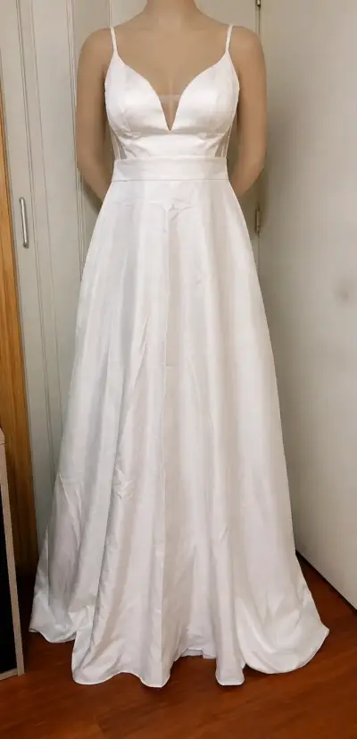 Vestido de Novia Blanco con Tirantes - miniatura 1