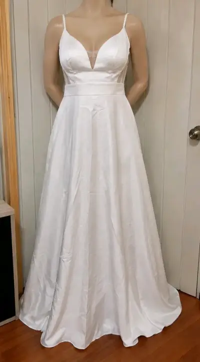 Vestido de Novia Blanco con Tirantes - miniatura 2