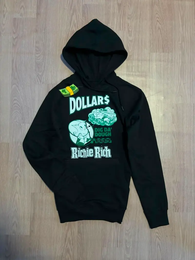 Polerón con capucha Richie Rich negro