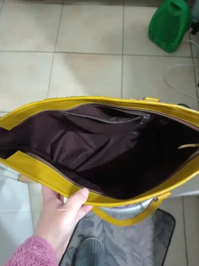 Bolso tote de cuero con diseño étnico - miniatura 3