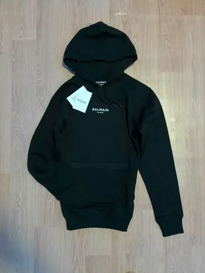Polerón con capucha Balmain negro unisex - miniatura 1