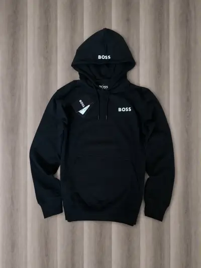 Polerón con capucha negro Boss para hombre - miniatura 1