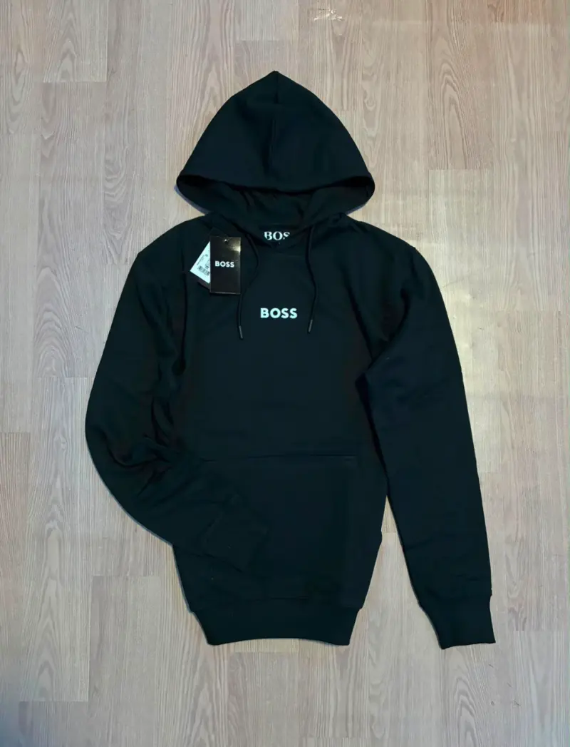 Polerón negro con capucha y logo Moncler - 5