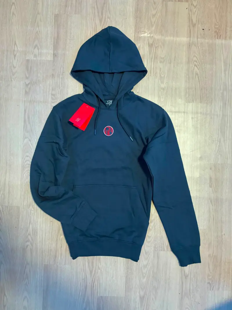 Polerón con capucha negro diseño Aquas - 5