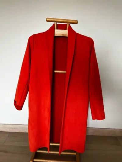 Abrigo rojo mujer Zara Collection Basic - miniatura 1