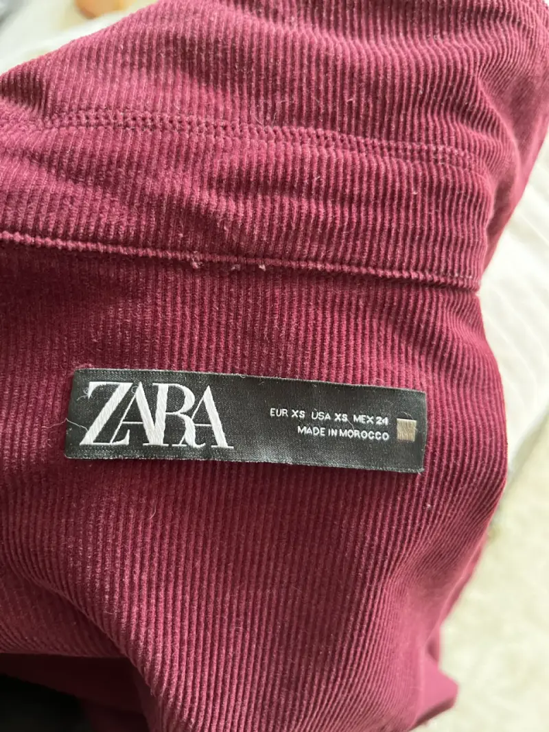 Chaqueta de pana burdeos Zara para mujer - 3