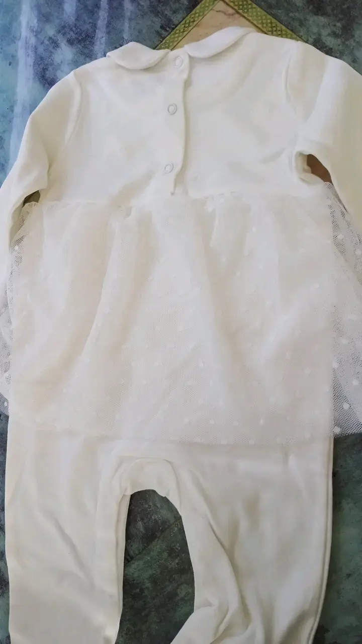 Enterito de bebé blanco con tul Ficus 6M - 3