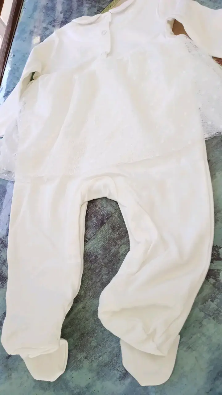 Enterito de bebé blanco con tul Ficus 6M - 4
