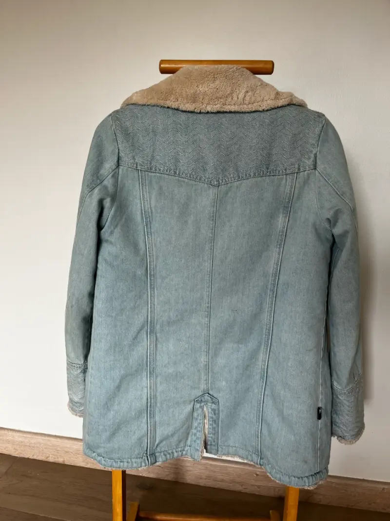 Chaqueta de mezclilla con forro de lana para mujer - 2