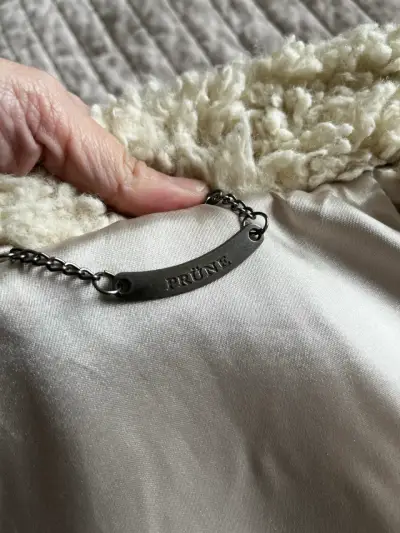 Abrigo de lana con detalles de cuero negro - miniatura 6