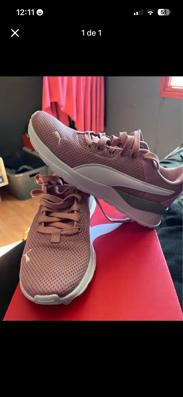 Zapatillas deportivas rosas Puma para mujer