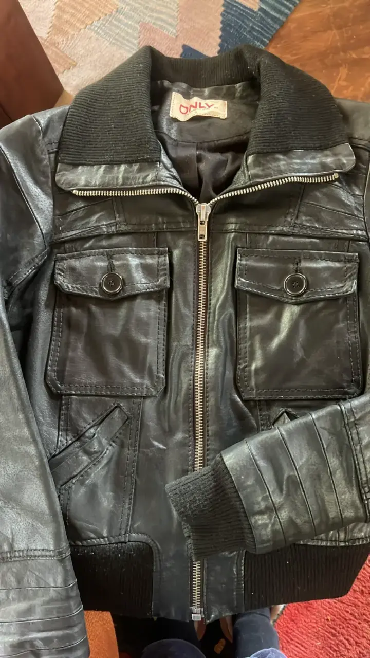 Chaqueta de cuero negra para mujer Only - 1
