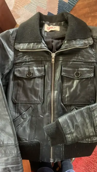 Chaqueta de cuero negra para mujer Only - miniatura 1