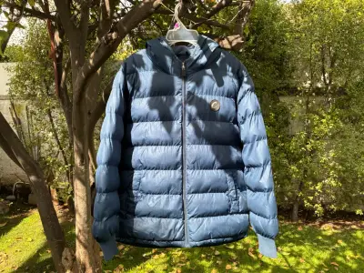 Parka niño azul con capucha e interior de polar - miniatura 1