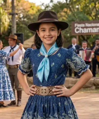 Pañuelo celeste Tradicional para Baile Folclórico - miniatura 1