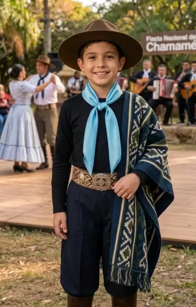 Pañuelo celeste Tradicional para Baile Folclórico - miniatura 2