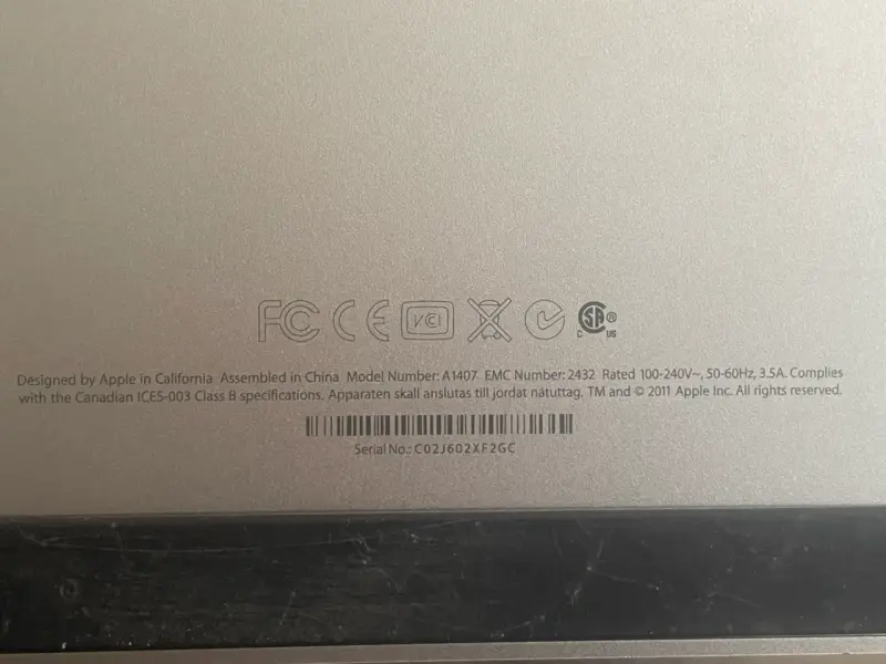 Monitor Apple A1407 de 27 pulgadas - 2