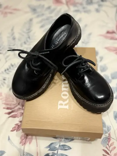 Zapatos de cuero richato negro Romano talla 38 - miniatura 2