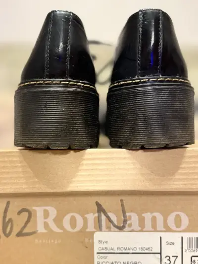 Zapatos de cuero richato negro Romano talla 38 - miniatura 3