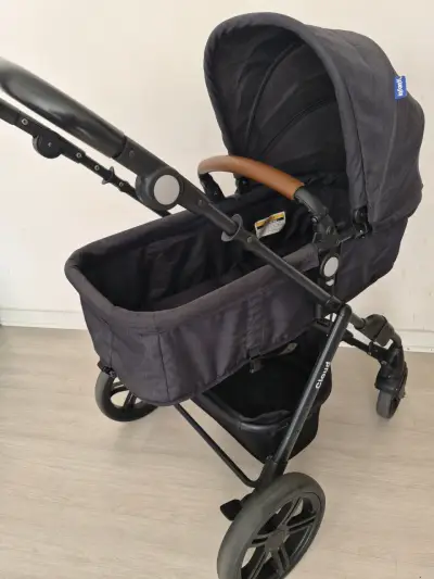 Coche de bebé Infanti Cloud negro con manillar ajustable - miniatura 2