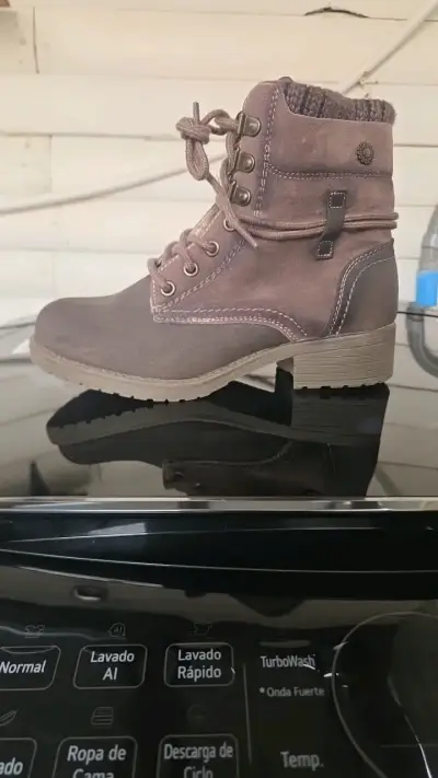 Botines de mujer color marrón con cordones n°35 - miniatura 2