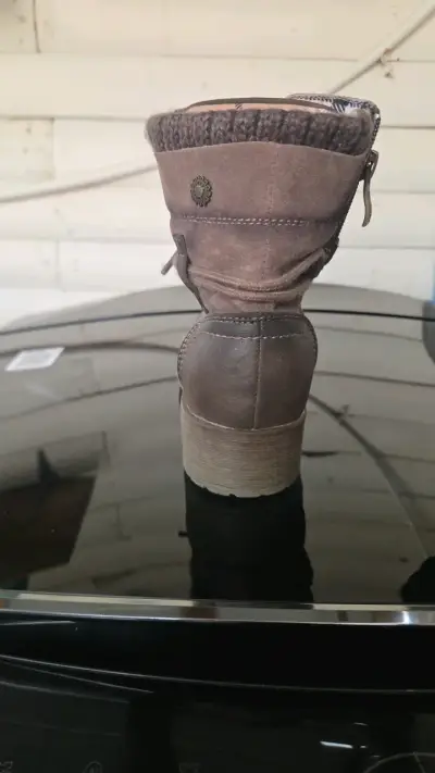 Botines de mujer color marrón con cordones n°35 - miniatura 3
