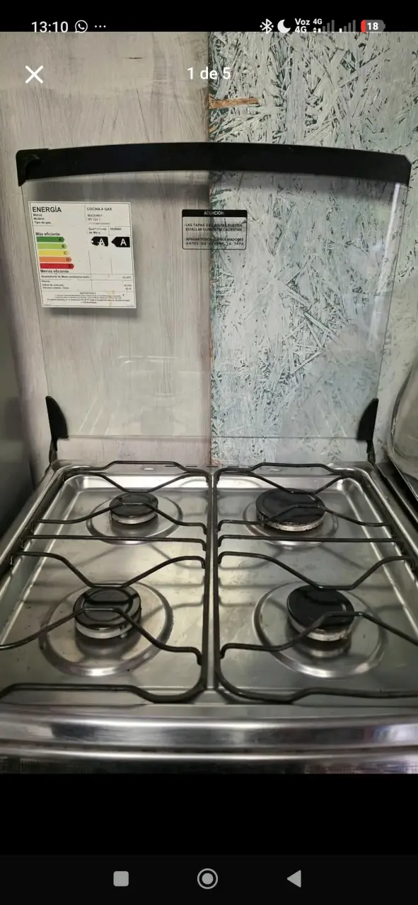 Cocina a gas Mademsa 4 quemadores con horno - 1