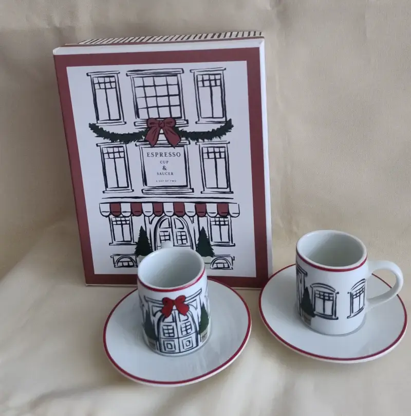 Set de Tazas de Espresso con Platillos Decorativos - 2