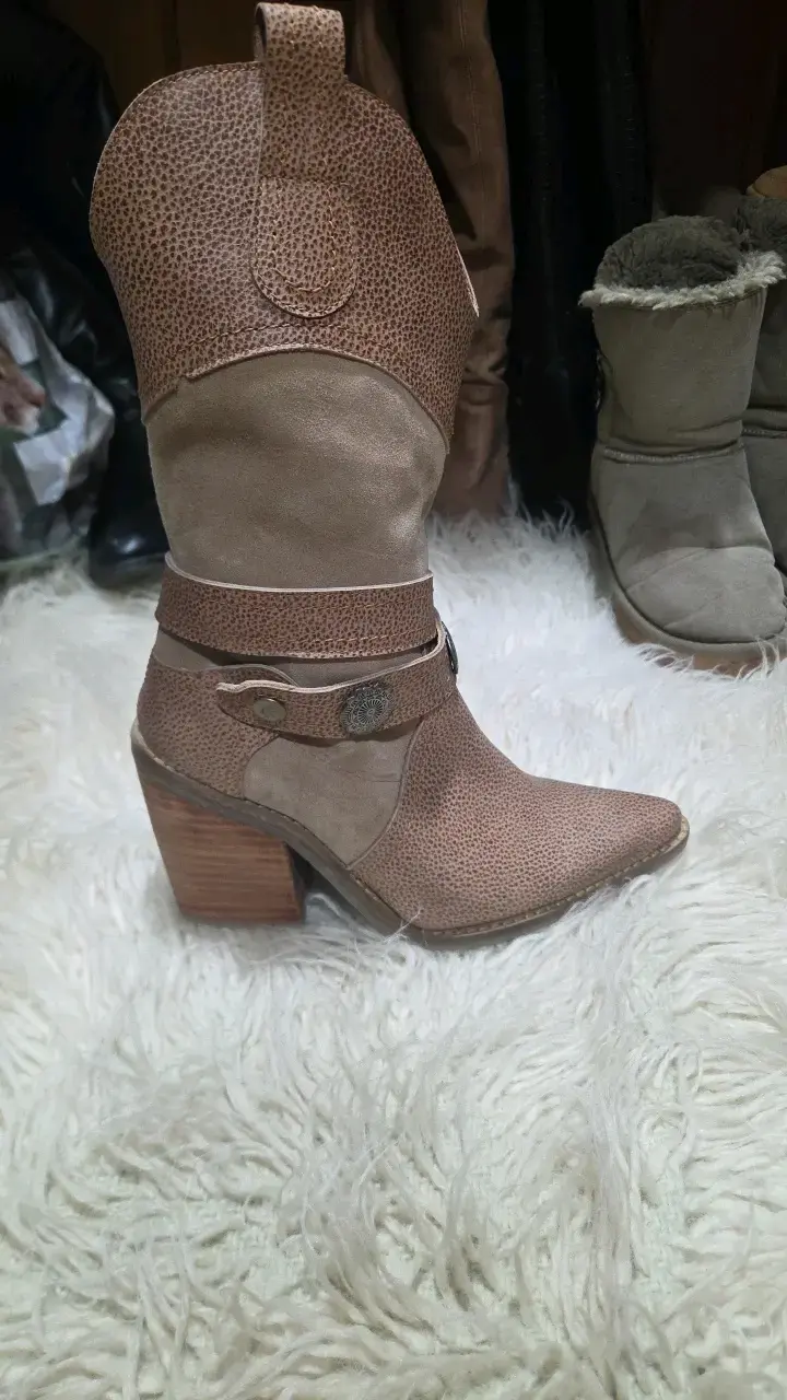 Botines de cuero marrón con tacón alton°35 - 4