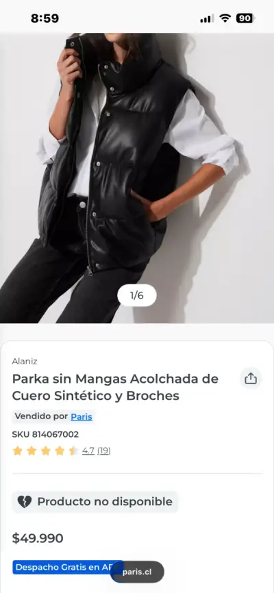 Parka sin mangas acolchada Alaniz XL - miniatura 3