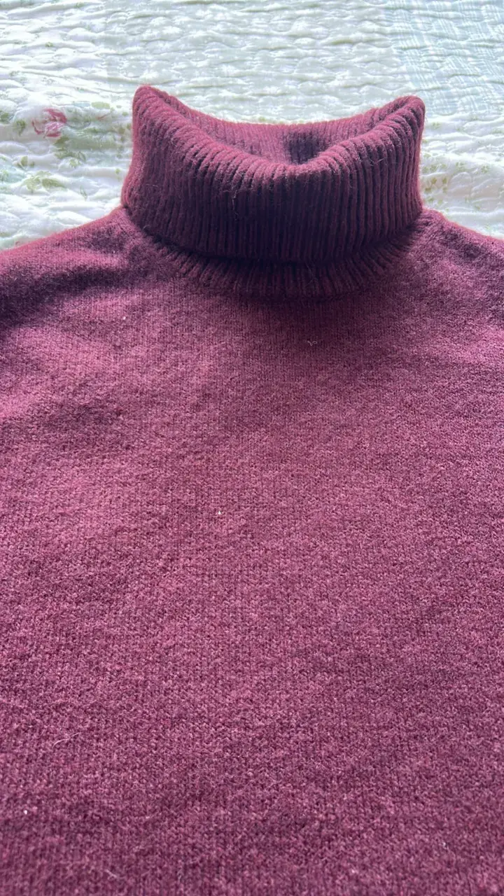 Suéter Cuello Alto Burdeos Talla XS - 2