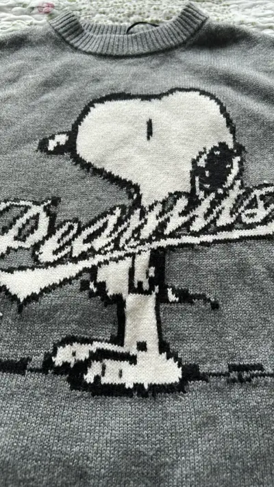 Suéter gris con diseño de Snoopy - miniatura 2