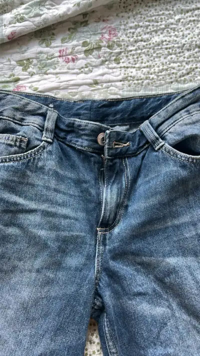 Jeans de mezclilla anchos azul mujer - miniatura 2