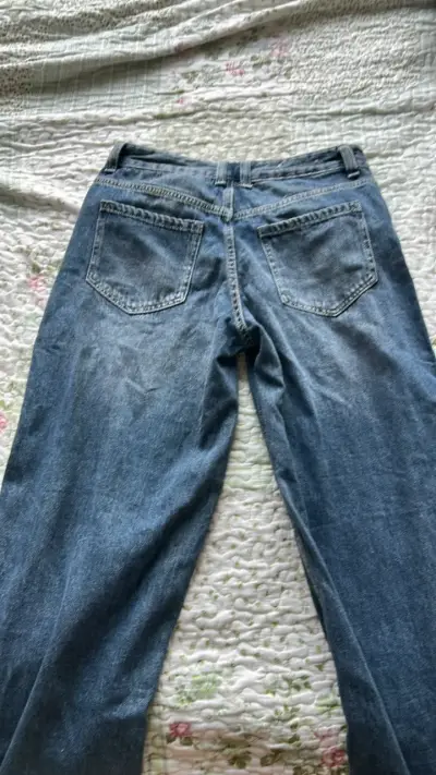 Jeans de mezclilla anchos azul mujer - miniatura 4