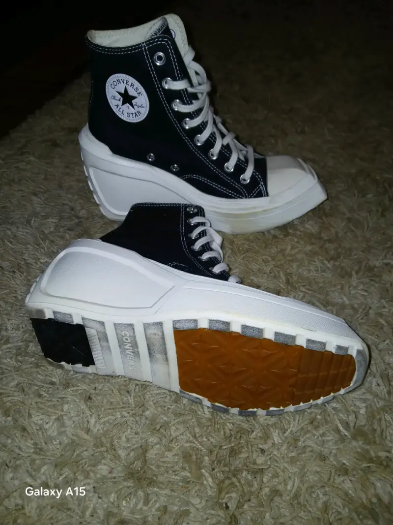 Zapatillas negras de cuero para mujer con plataforma - 2