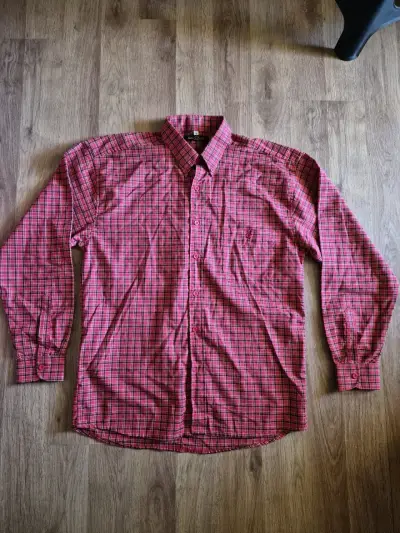 Camisa de huaso a cuadros roja talla M. - miniatura 1