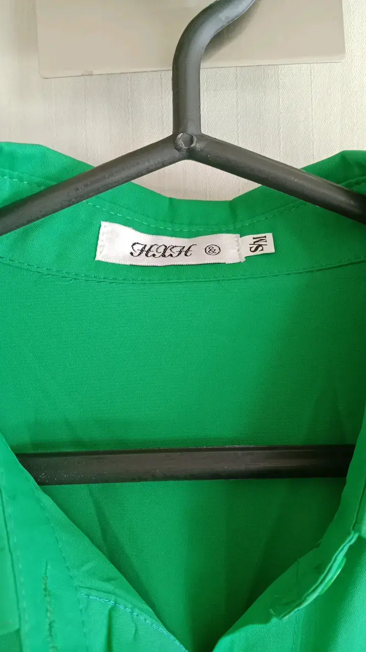 Vestido camisero verde manga larga - 3