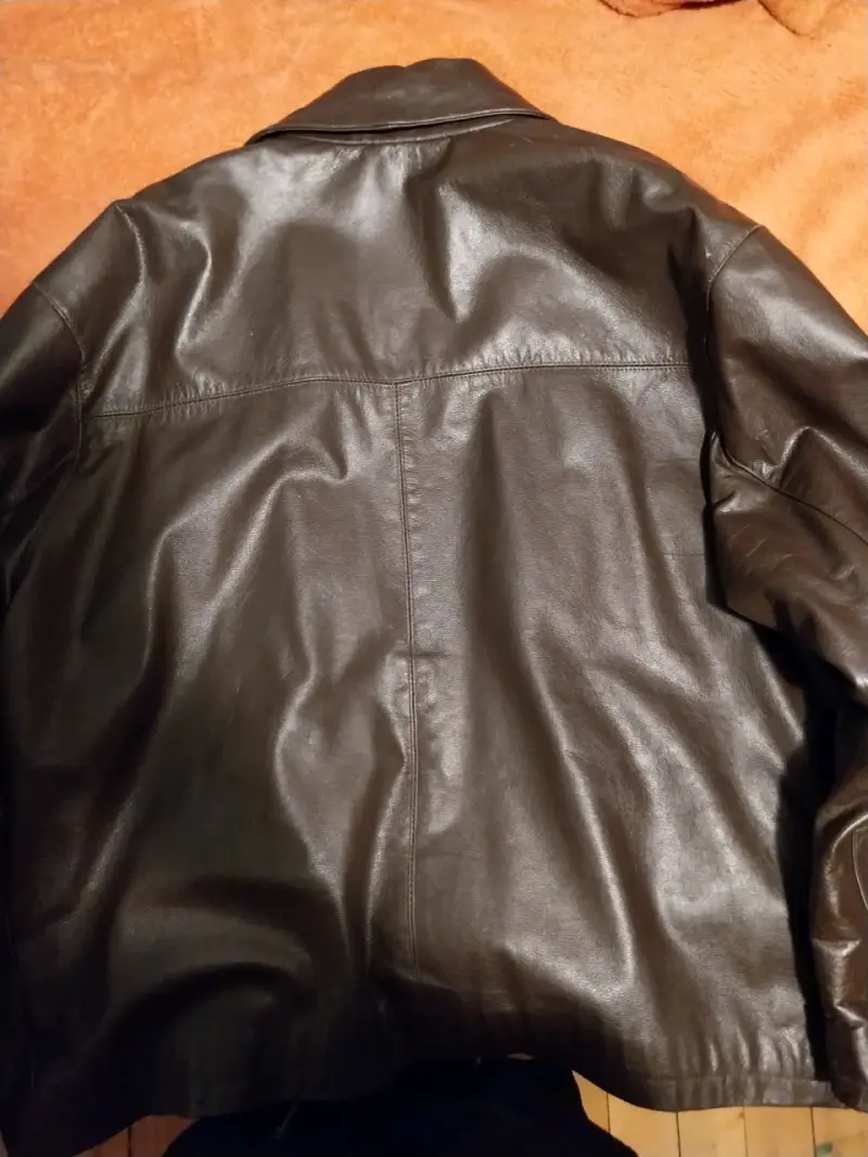 Chaqueta de cuero marrón para hombre - 3