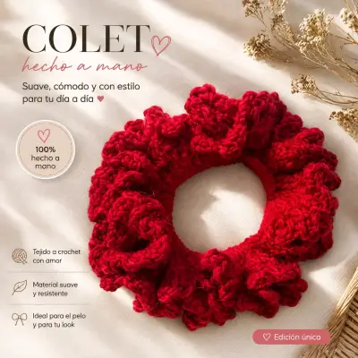 Coleteros de crochet hechos a mano en varios colores - miniatura 1