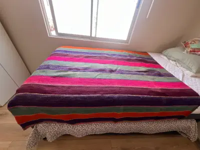 Colorida manta de lana a rayas para cama - miniatura 4