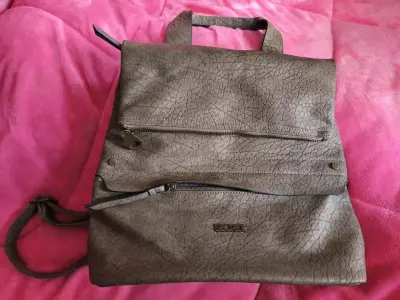 Mochila de cuero sintético marrón Secret - miniatura 1