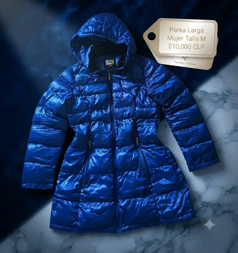 Parka Larga Azul Mujer Talla M