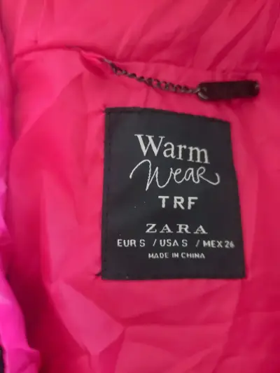 Chaqueta acolchada gris con interior rosado - miniatura 3