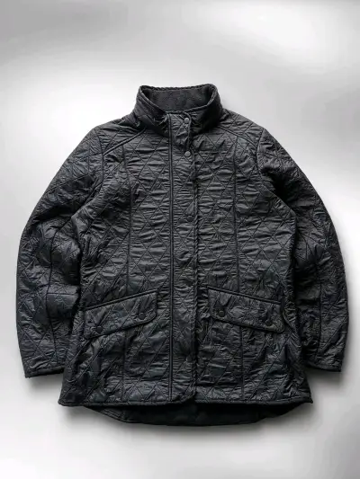 Chaqueta acolchada negra con cierre y botones - miniatura 1
