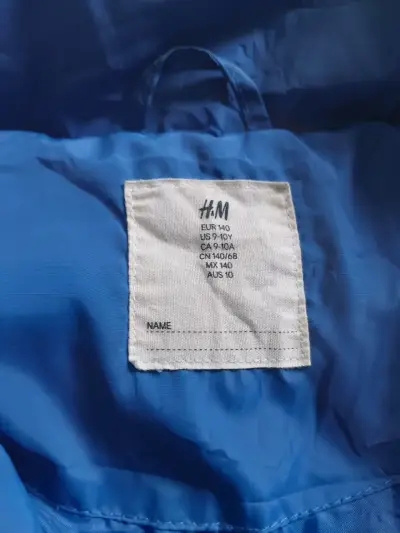 Chaqueta acolchada azul para invierno - miniatura 3